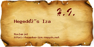 Hegedűs Iza névjegykártya